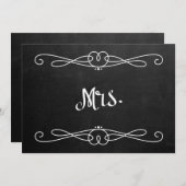 Invitation Panneau de chaise de mariage "Mme" de style tablea (Devant / Derrière)