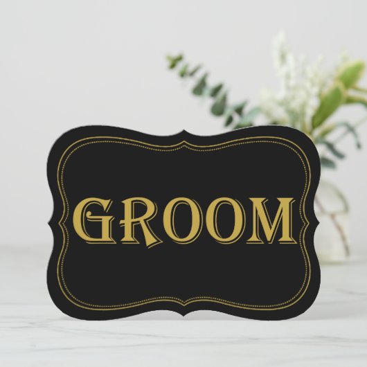 Invitation Panneau de chambre Mariage Gatsby Black & Gold des (Debout devant)