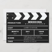 Invitation Panneau de clap de mariage cinématographique (Devant)