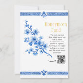 Invitation Panneau de code QR du fonds de lune de miel élégan (Devant)