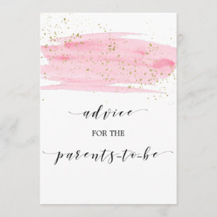 Invitation Panneau de conseils en aquarelle rose et or