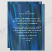 Invitation Panneau de corbeille de mariage en satin bleu (Devant / Derrière)
