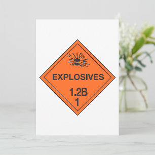 Invitation Panneau de danger explosifs classe 1.1L