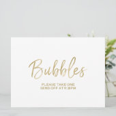Invitation Panneau de départ de mariage "Bulle" | Élégant (Debout devant)