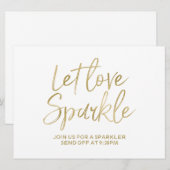 Invitation Panneau de départ "Que l'amour étincelle" étincell (Devant / Derrière)