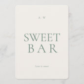 Invitation Panneau de Dessert de Mariage Moderne Sweet Bar (Devant)