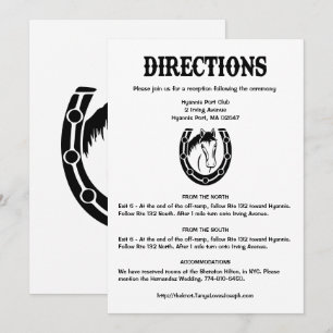 Invitation Panneau de direction de mariage noir Country Cheva