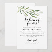 Invitation Panneau de don de mariage en remplacement des fave (Devant / Derrière)