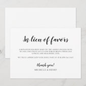 Invitation Panneau de don de mariage en remplacement des fave (Devant / Derrière)