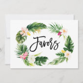 Invitation Panneau de Faveurs de Couronne Florale Tropicale A (Devant)