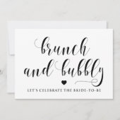 Invitation Panneau de Fête des mariées de Brunch et Bubbly à  (Devant)