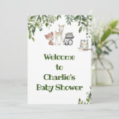 Invitation Panneau de fête Woodland - Panneau de bienvenue 5x (Debout devant)