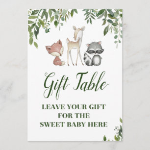 Invitation Panneau de fête Woodland - Panneau de table cadeau