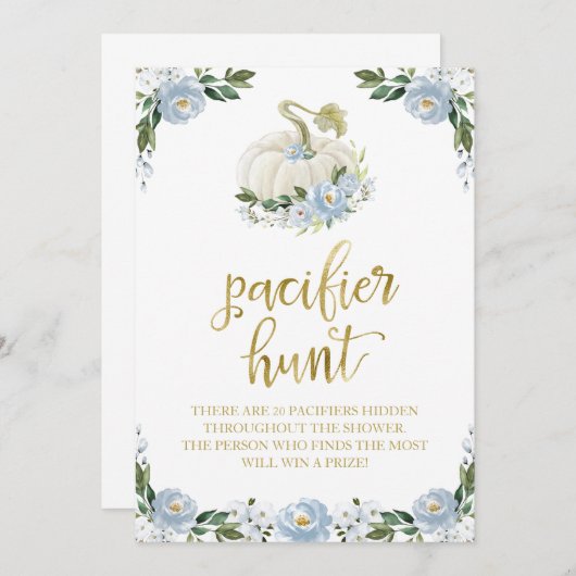 Invitation Panneau de jeu de chasse à la tétine pour garçon,  (Devant / Derrière)