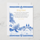 Invitation Panneau de jeu de chasse à l'anneau élégant bleu (Devant)