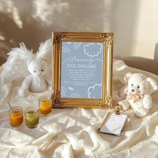 Invitation Panneau de jeu de défi de nourriture pour bébé "Bl
