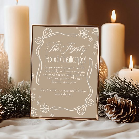 Invitation Panneau de jeu de défi de nourriture pour bébé Tau