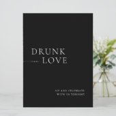 Invitation Panneau de la barre de Mariage moderne White Drunt (Debout devant)