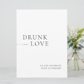 Invitation Panneau de la barre de Mariage moderne White Drunt (Debout devant)