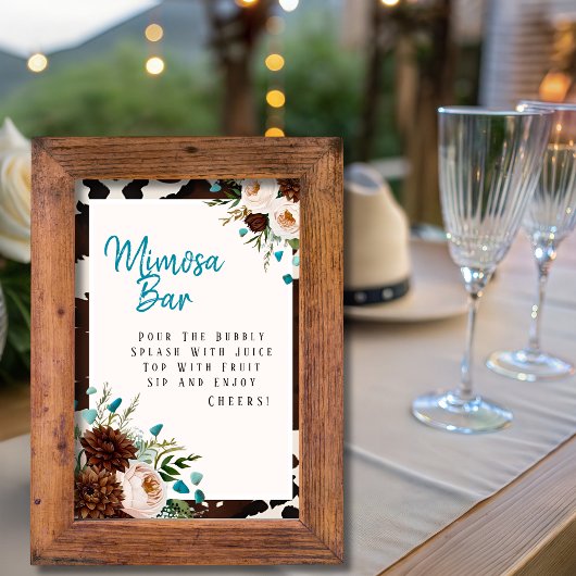 Invitation Panneau de la barre de Mimosa de Boho Ouest Fleur 