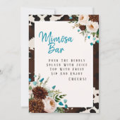 Invitation Panneau de la barre de Mimosa de Boho Ouest Fleur  (Dos)