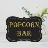 Invitation Panneau de la barre de pop-corn Mariage Gatsby Gol (Debout devant)