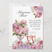 Invitation Panneau de la barre Mimosa pour les pétales et le  (Dos)