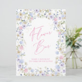 Invitation Panneau de la Fête des mariées rose florale de la (Debout devant)