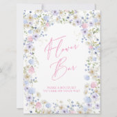 Invitation Panneau de la Fête des mariées rose florale de la (Devant)