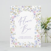 Invitation Panneau de la Fête des mariées rose florale de la  (Debout devant)