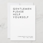 Invitation Panneau de la salle de bain moderne Mariage (Devant)