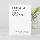 Invitation Panneau de la salle de bain moderne Mariage (Debout devant)