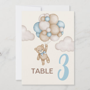 Invitation Panneau de la table du Baby shower Garçon Teddy Be