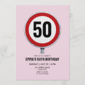 Invitation Panneau de limitation de vitesse pour 50e annivers (Devant)