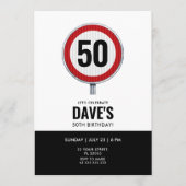 Invitation Panneau de limitation de vitesse pour 50e annivers (Devant)