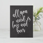 Invitation Panneau de mariage à la craie abordable « Amour et (Debout devant)