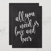 Invitation Panneau de mariage à la craie abordable « Amour et (Devant / Derrière)