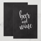 Invitation Panneau de mariage à la craie abordable bière et v (Devant / Derrière)