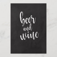 Panneau de mariage à la craie abordable Bière et V