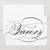 Invitation Panneau de mariage à la faveur du script élégant n (Devant / Derrière)