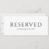 Invitation Panneau de mariage à typographie simple réservé su (Devant)