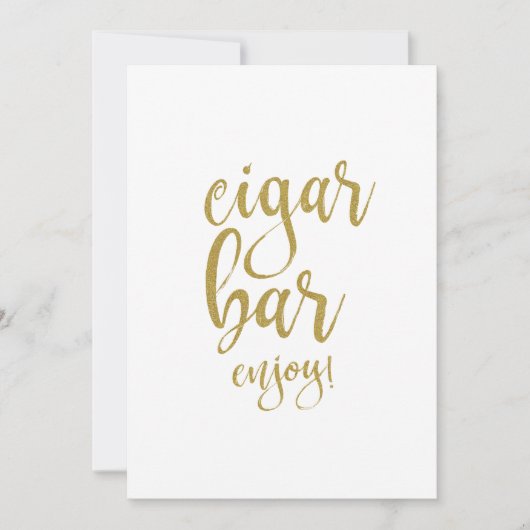 Invitation Panneau de mariage abordable Cigar Bar Gold Glitte (Devant)