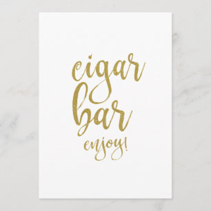 Invitation Panneau de mariage abordable Cigar Bar Gold Glitte