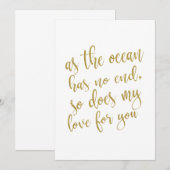 Invitation Panneau de mariage abordable comme l'océan n'a pas (Devant / Derrière)