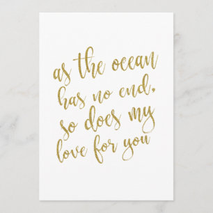 Invitation Panneau de mariage abordable comme l'océan n'a pas