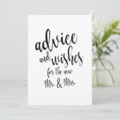 Invitation Panneau de mariage abordable Conseils et Vœux (Debout devant)