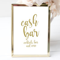 Panneau de mariage abordable en or pailleté Cash B