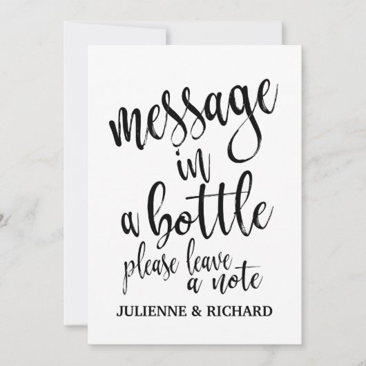 Invitation Panneau de mariage abordable Message dans une bout (Devant)