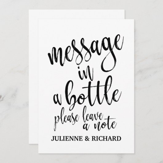 Invitation Panneau de mariage abordable Message dans une bout (Devant / Derrière)