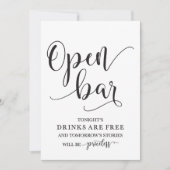 Invitation Panneau de mariage avec bar ouvert et alcool (Devant)